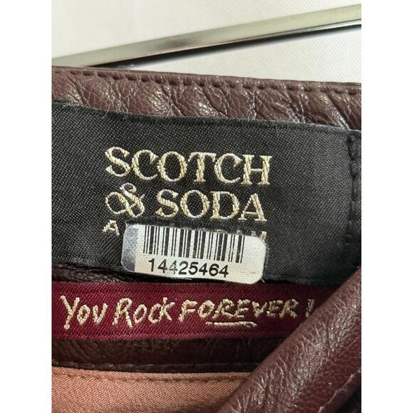 Scotch & Soda Faux Leather Mini Skirt Size L Red - Picture 5 of 7